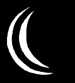 Double image of crescent moon