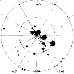 Arecibo radar image of Mercury's morth pole