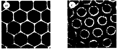 Patterns of tiny brass spheres created by different forcing frequencies