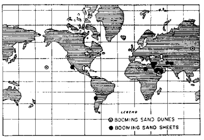 Location of musical sands and dunes